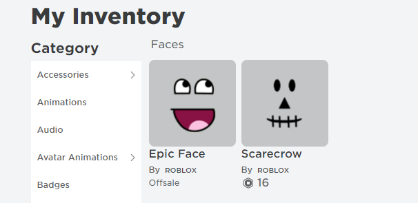 Account With Epic Face - roblox free epic face