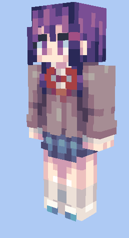 Natsuki from Doki Doki Literature Club! (Sayori and Yuri in desc) Minecraft Skin