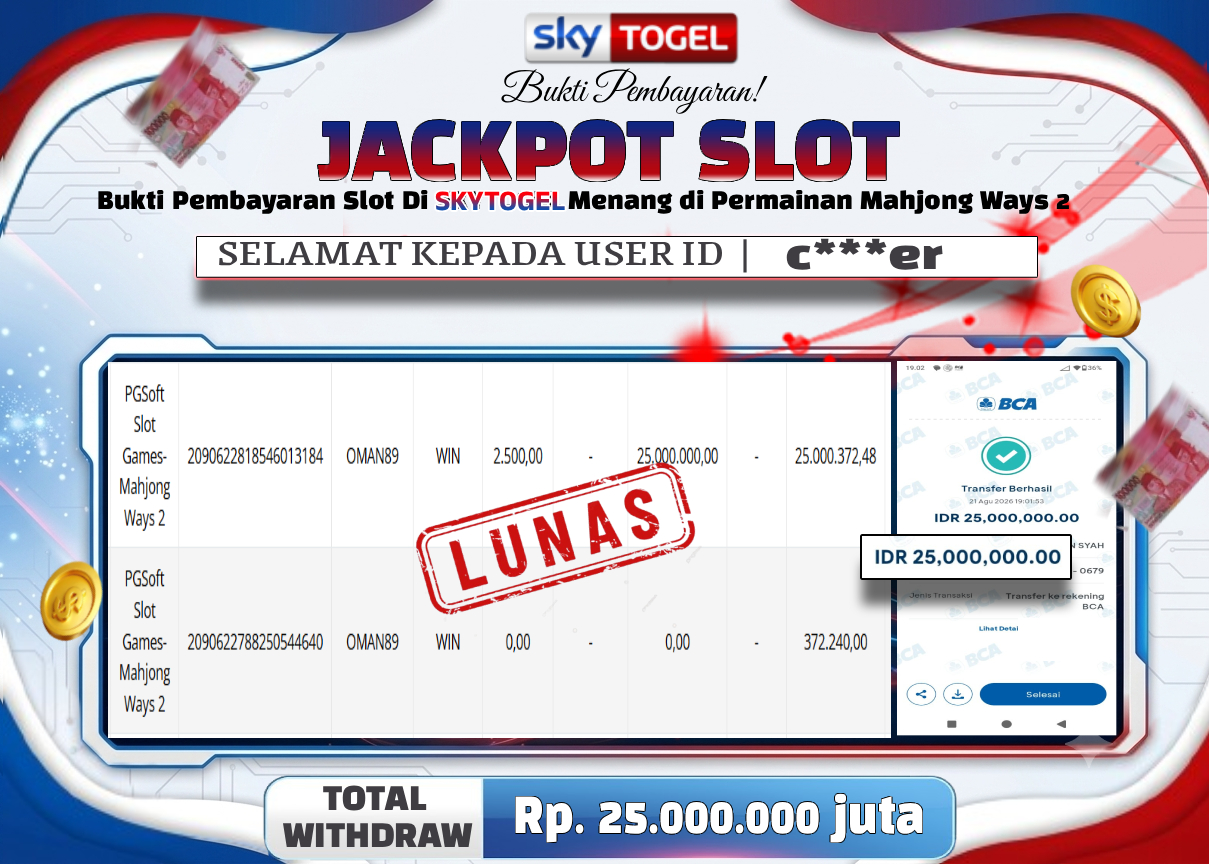 🏆 BUKTI   KEMENANGAN   Mahjong Ways 2 MEMBER   SKYTOGEL🏆