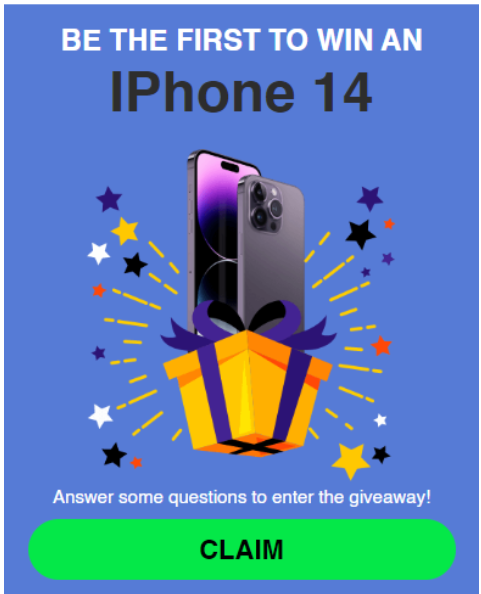 [click2sms] WW | Win iPhone 14 Prize 1 