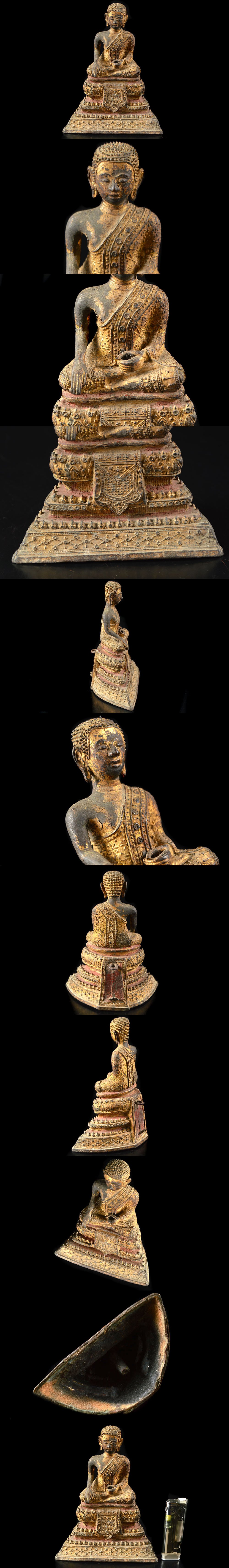 再入荷♪ 【雲】仏教美術 中国古玩 唐物 古銅細密彫刻鍍金仏像 高さ 