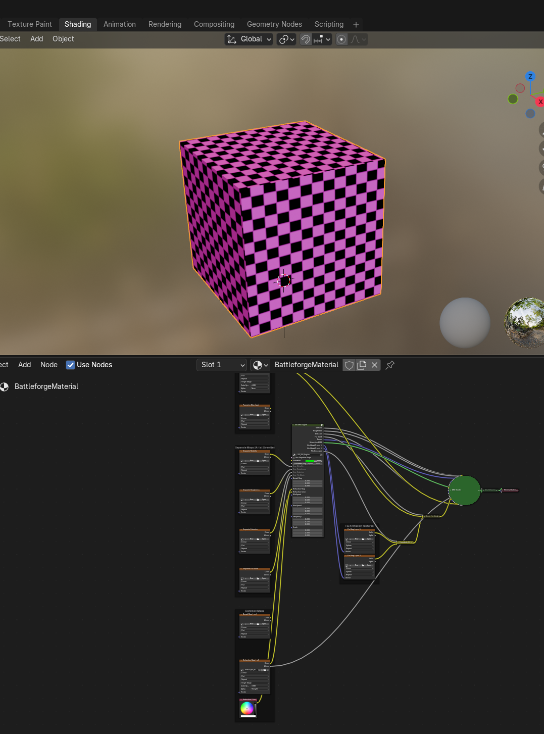 Texture setup in the shader editor