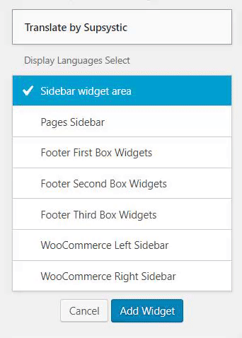 Translate plugin widget