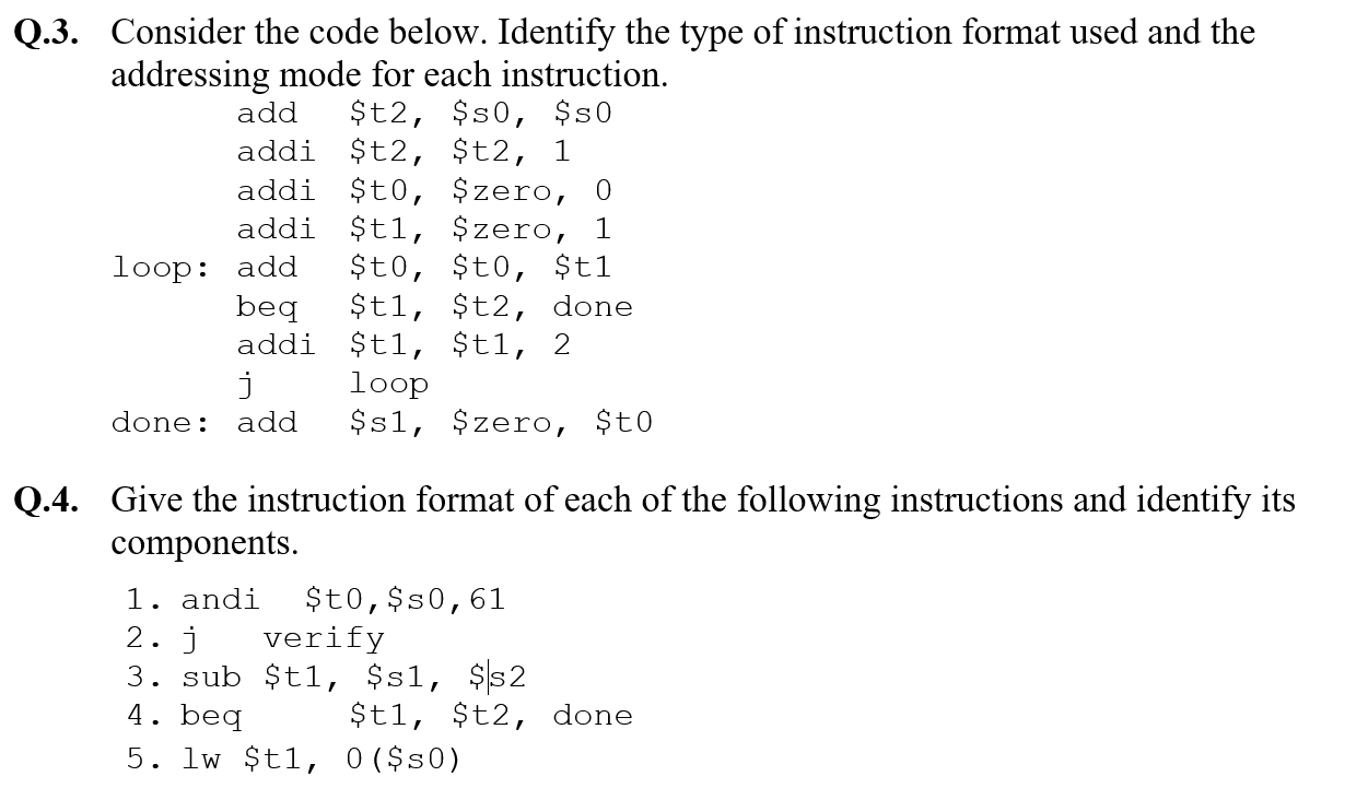 Solved Q.3. Consider The Code Below. Identify The Type Of 