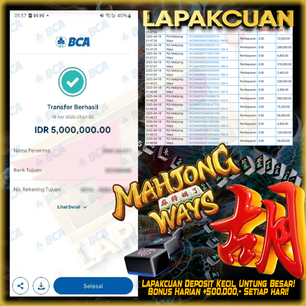 Bukti kemenangan member lapakcuan