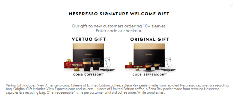 Welcome to Nespresso - Nespresso Welcome Gift!