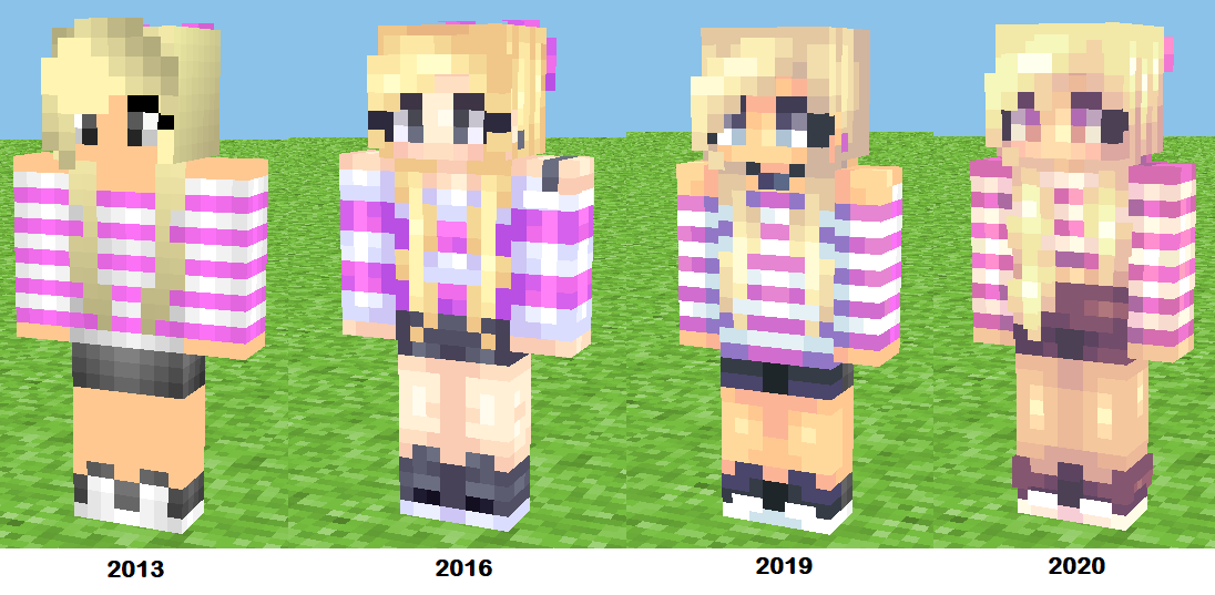 2013 vs 2020 Minecraft Skin
