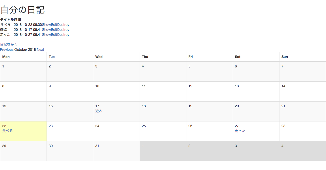 【rails】simple_calendarを使ってカレンダーつきのブログ機能を作ってみた。 Rails5 Qiita