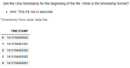 Solved Get The Unix Timestamp For The Beginning Of The File Chegg