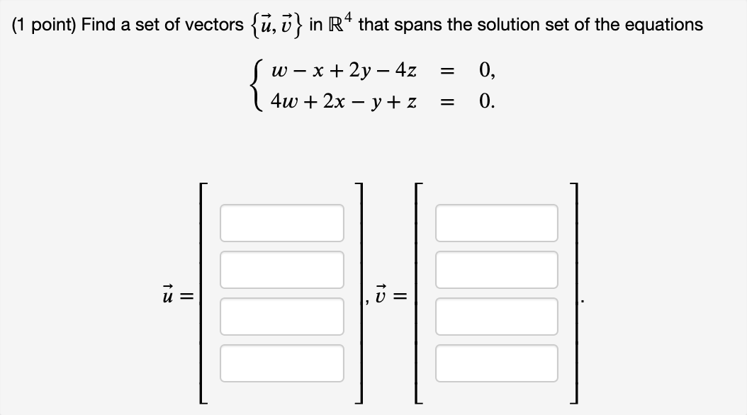 Solved 1 Point Find A Set Of Vectors U ū In R That Chegg Solved 1 Point Find A Set Of Vectors U ū In R That Chegg