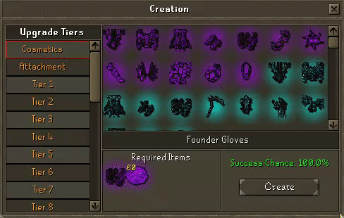 Cosmetic Creation Tab