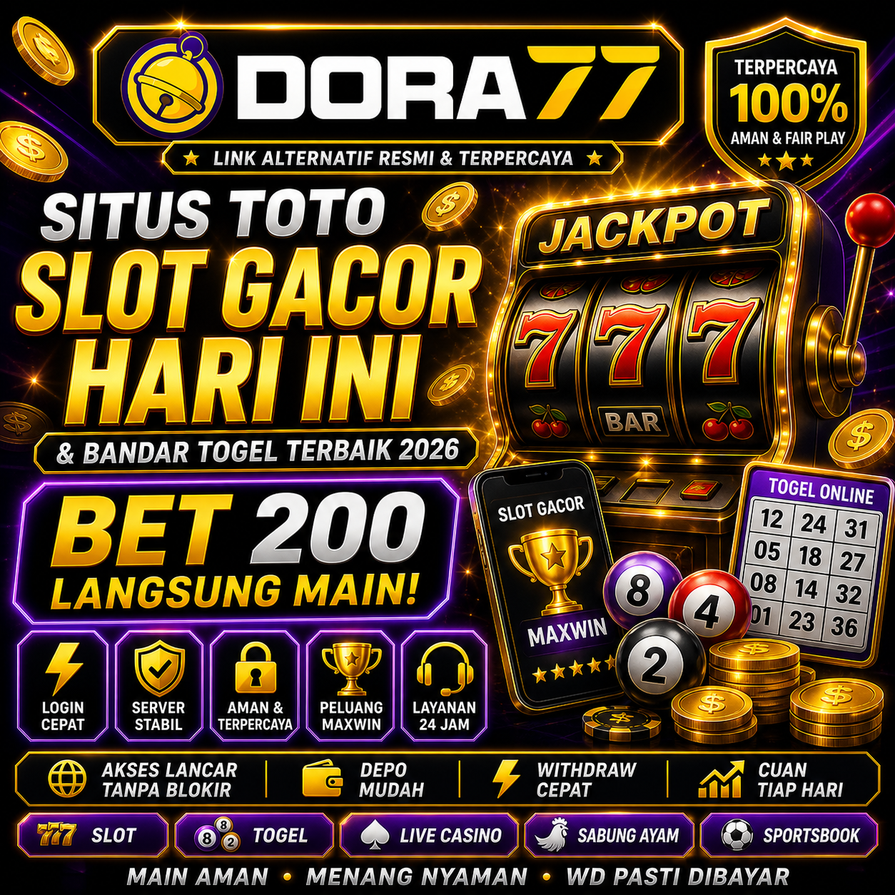 DORA77 | Link Alternatif Situs Toto Slot Gacor Hari Ini & Bandar Togel Bet 200 Terbaik 2026
