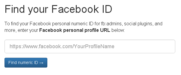 Facebook ID, Find my Facebook, Page numeric id