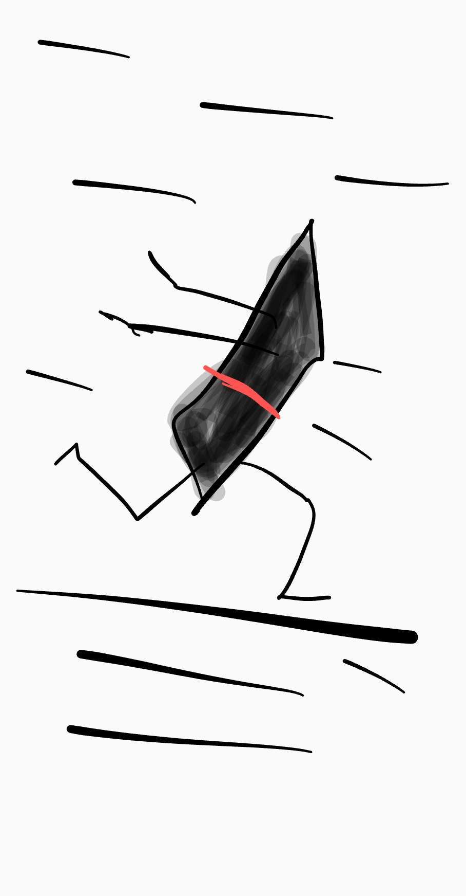A tablet pen Naruto running