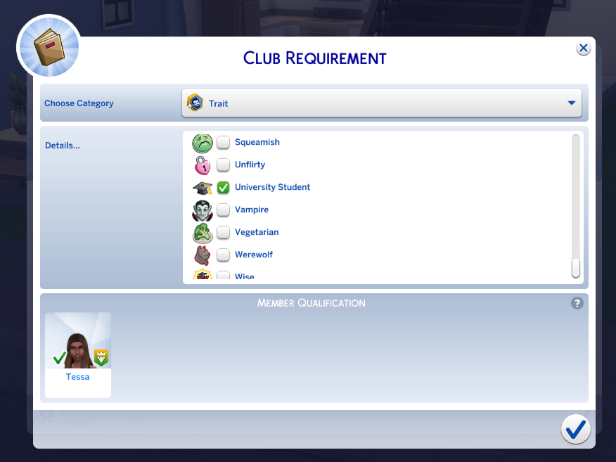 View of Club Requirement