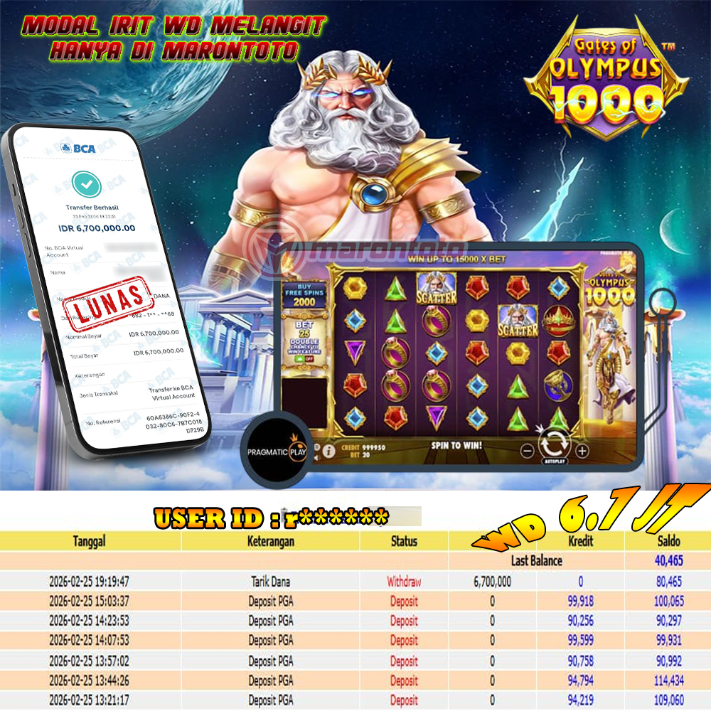 BUKTI JEPE SLOT GACOR DI GATES OF OLYMPS 1000  - PRAGMATIC PLAY ⚡️⚡️
