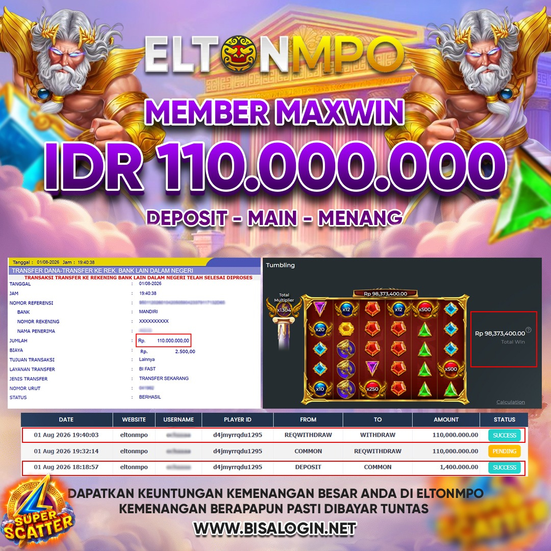 MEMBER JACKPOT OLYMPUS SUPER SCATTER IDR 110.000.000