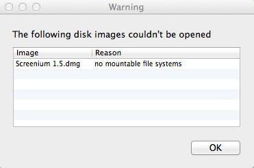 Dmg no mountable file systems error
