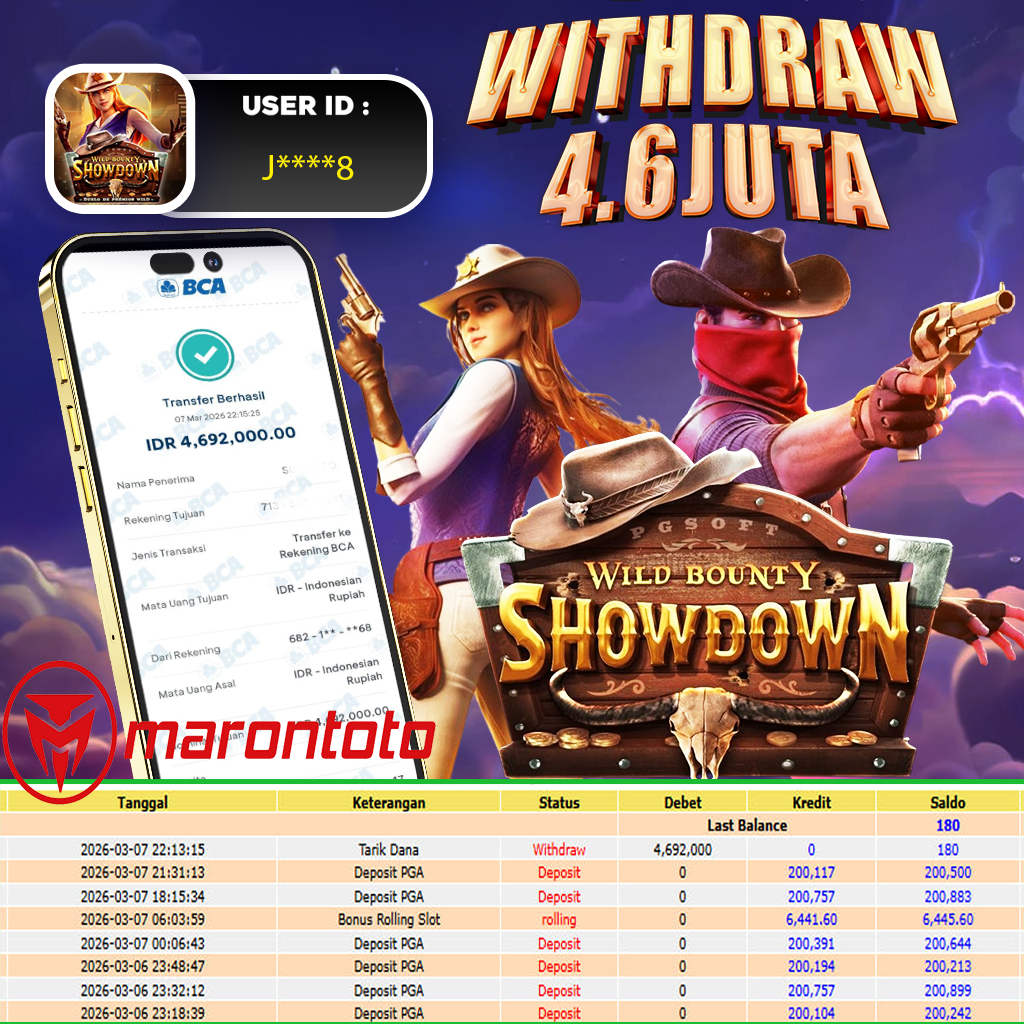 BUKTI JEPE SLOT GACOR DI WILD BOUNTY SHOW DOWN  - PGSOFT 