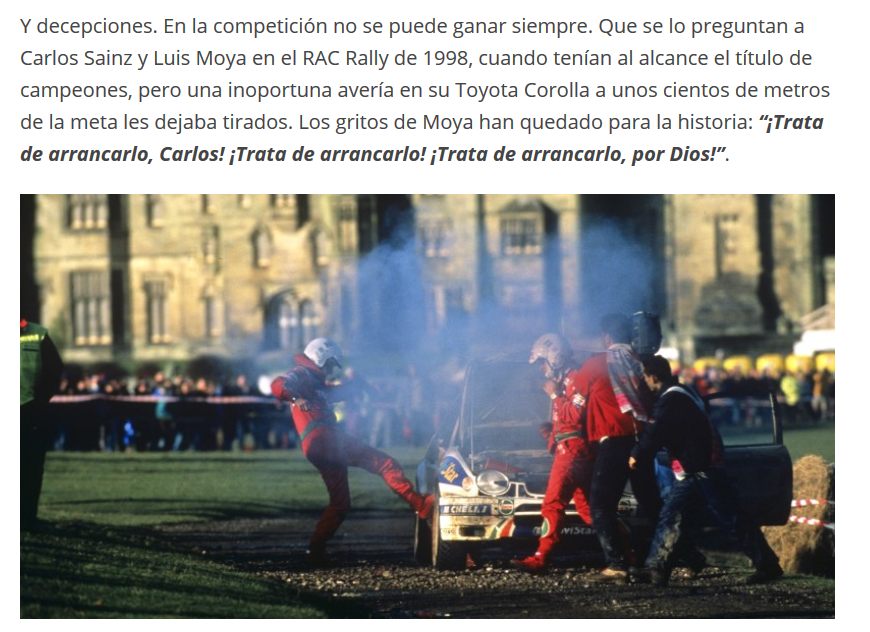 Frases celebres en el mundo de los Rallyes