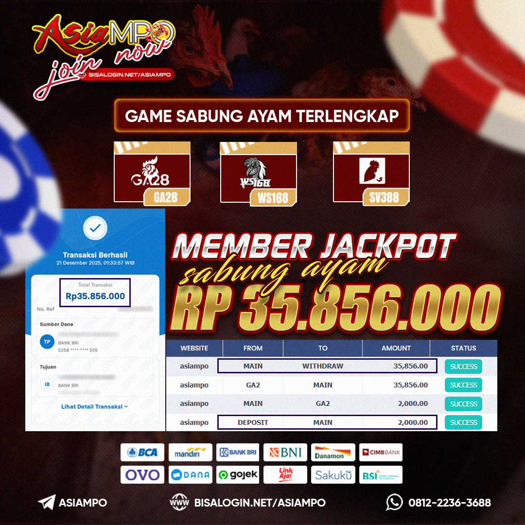 ASIAMPO -  WEBSITE TARUHAN RESMI JUDI SABUNG AYAM ONLINE GAMPANG WITHDRAW-silver