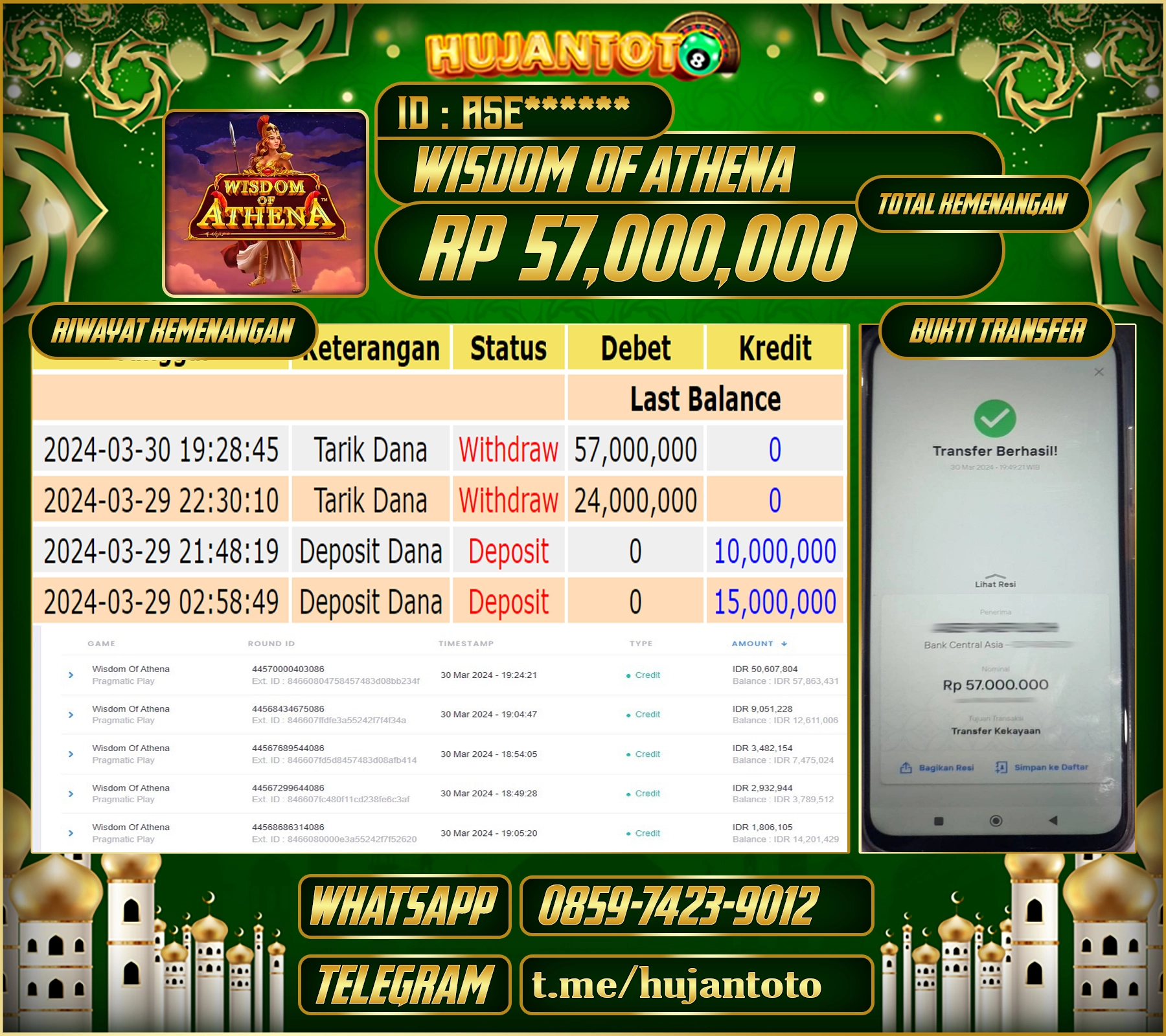 BUKTI JACKPOT BERHASIL TERBAYAR LUNAS