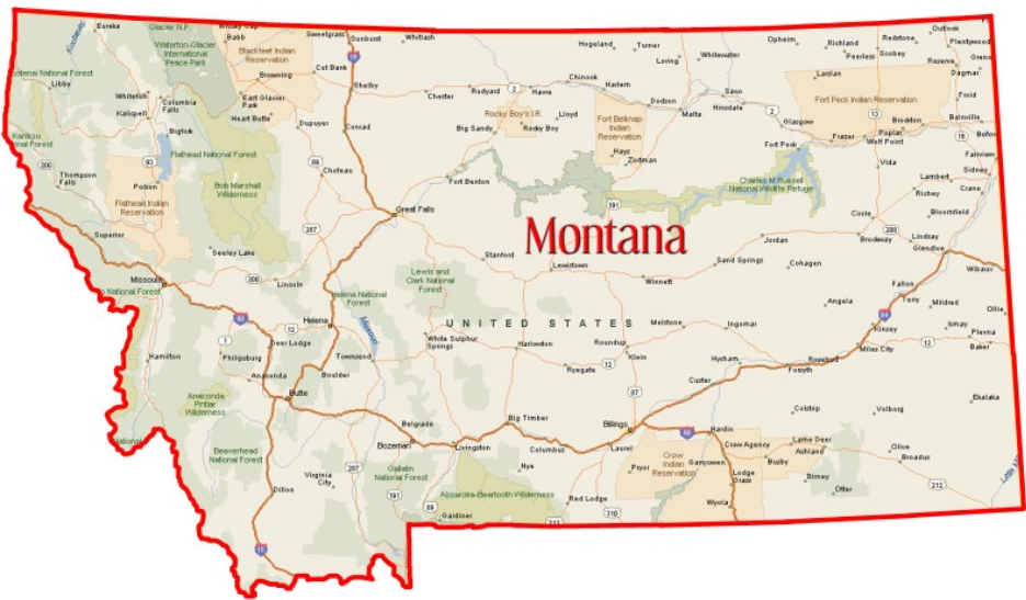 Монтана штат границы. Штат Монтана на карте США. Штат Монтана на карте Америки. Штат монтана на карте