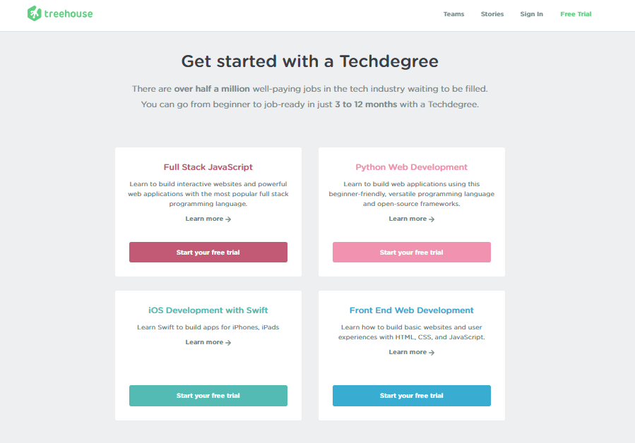 TeamTreeHouse TechDegree Course Free