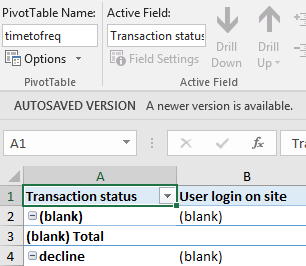 table pivot 1004 excel 1004 pivot  Filter Stack  Overflow  table error