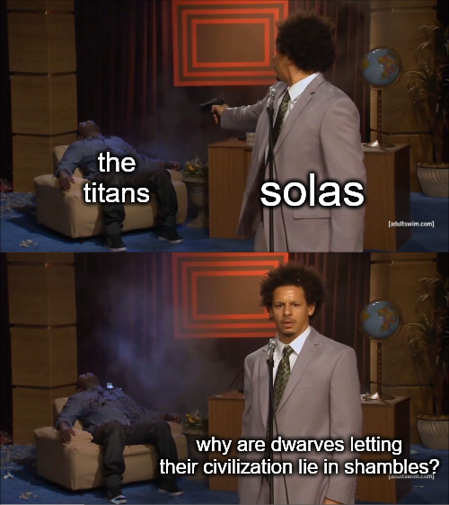 meme about solas making the titans tranquil