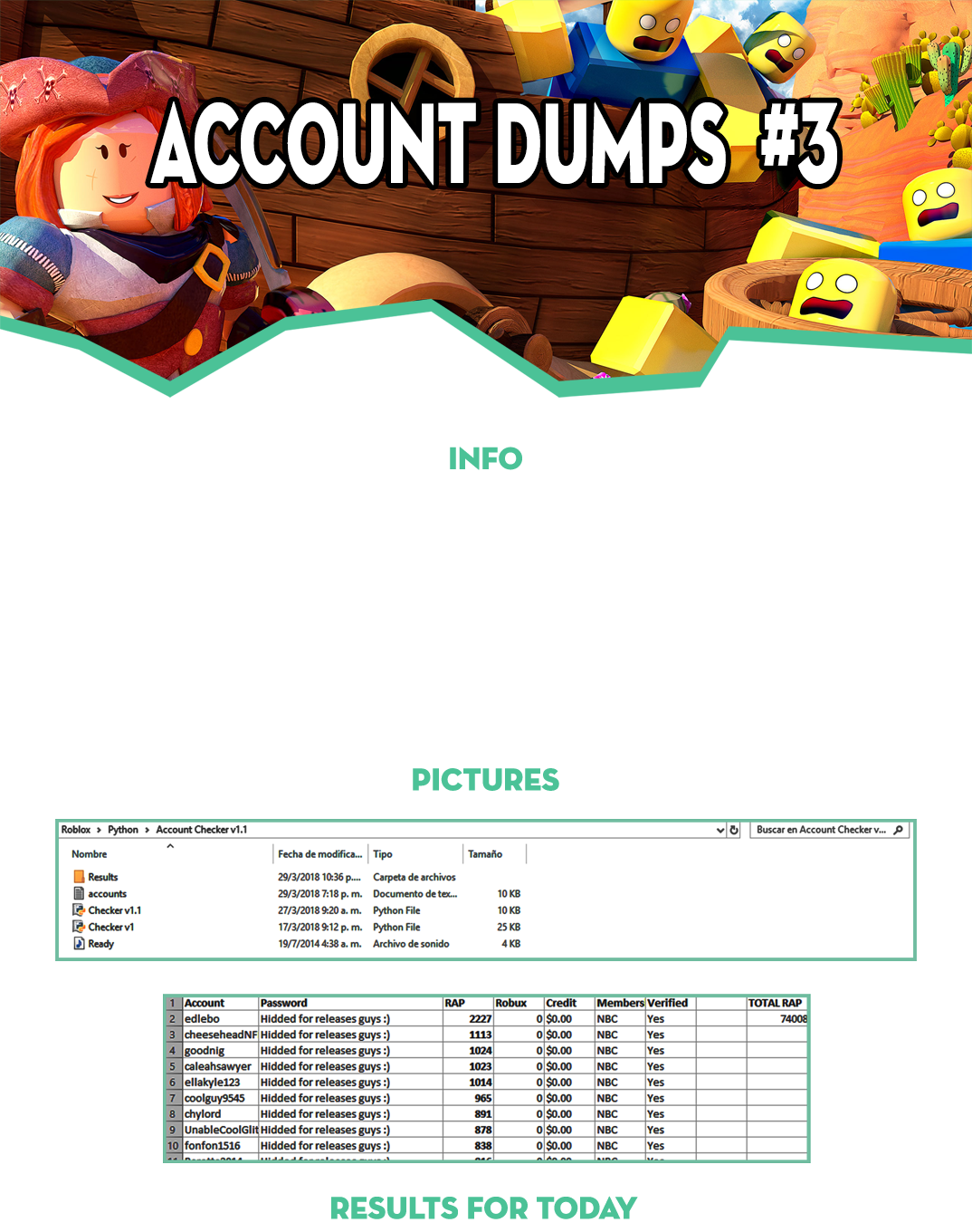 Roblox Account Dump 3 - roblox account dump 3