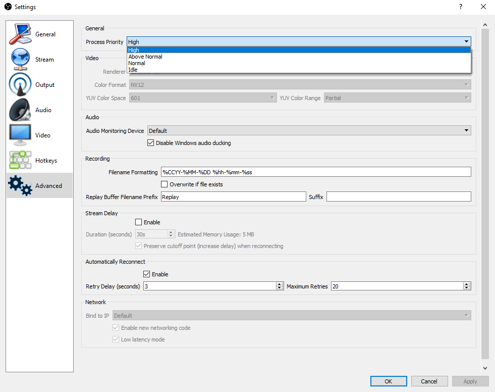 h1z1 obs settings