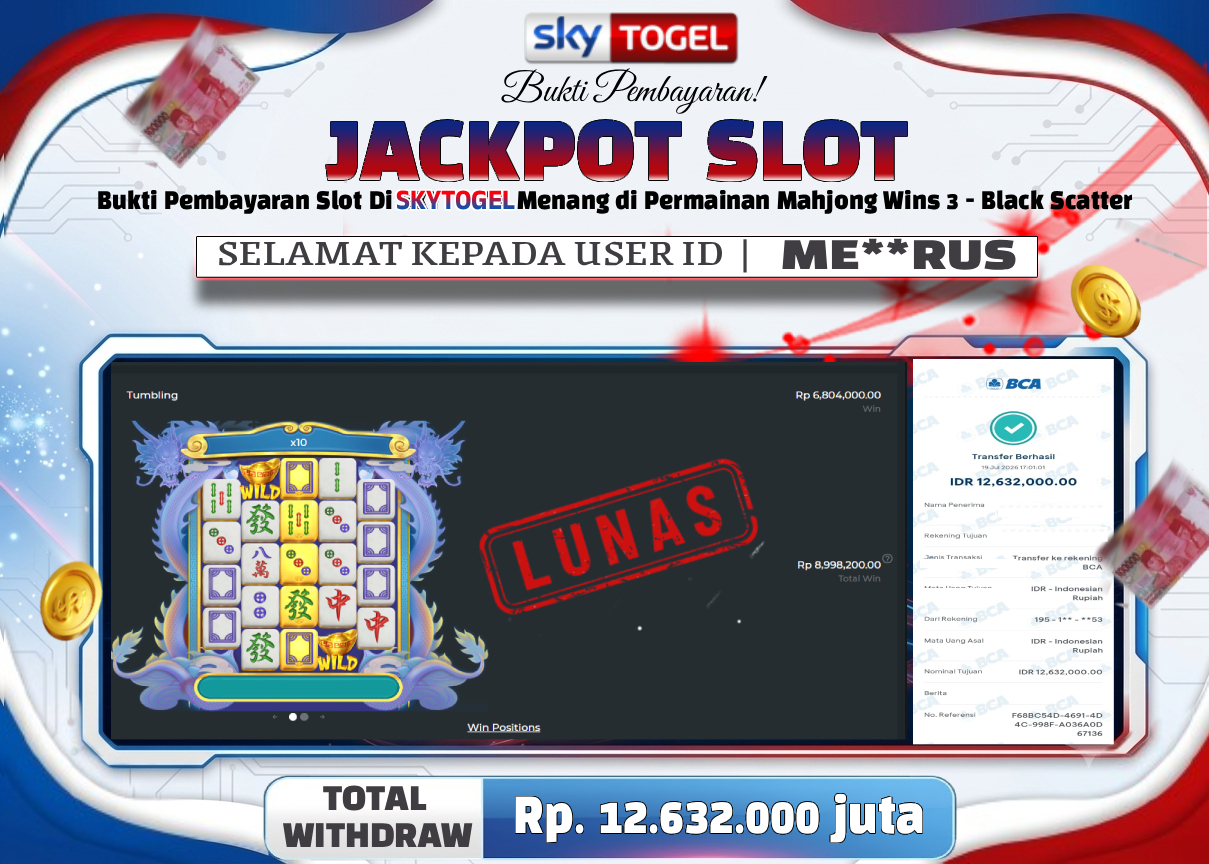 🏆 BUKTI KEMENANGAN Mahjong Wins3-Black Scatter MEMBER SKYTOGEL🏆