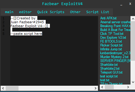 Fazbear Exploit V4 New Ui Ugly Ui Juan Fazbear Wearedevs Forum - working roblox exploit sirhurt crack new update