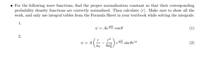 For The Following Wave Functions, Find The Proper | Chegg.com