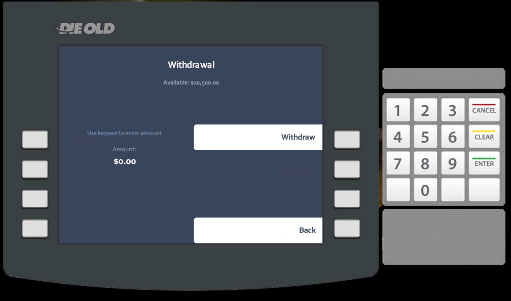 Withdrawal screen