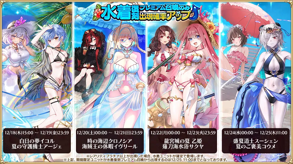 真冬に水着復刻ガチャ開催で季節感が迷子 わんにゃんランド - アイギス攻略まとめ
