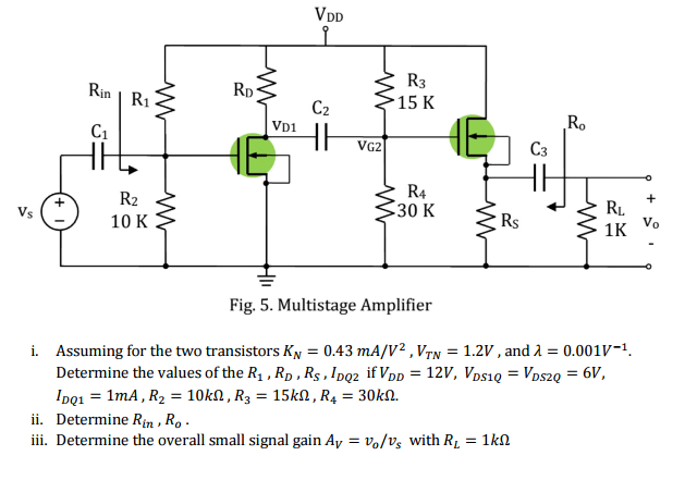 Assuming for the two transistors K_N = 0.43 mA/V^2, | Chegg.com