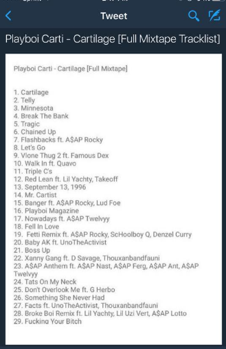 Nakeher: Playboi Carti Quotes From Songs