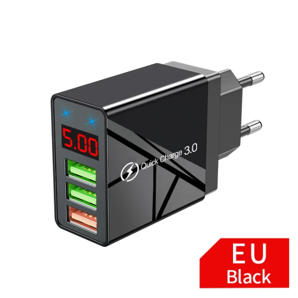 65W 3 Ports USB Charger Type C PD Quick Charger 3.0 Fast Charging Mobile Phone Adapter For iPhone 14 Samsung Xiaomi Wall Charger