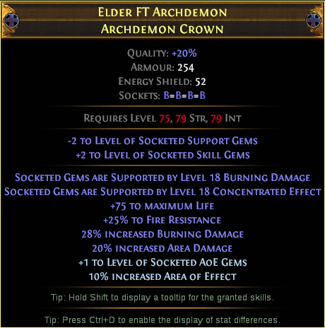 Example crafted Elder FT Helmet