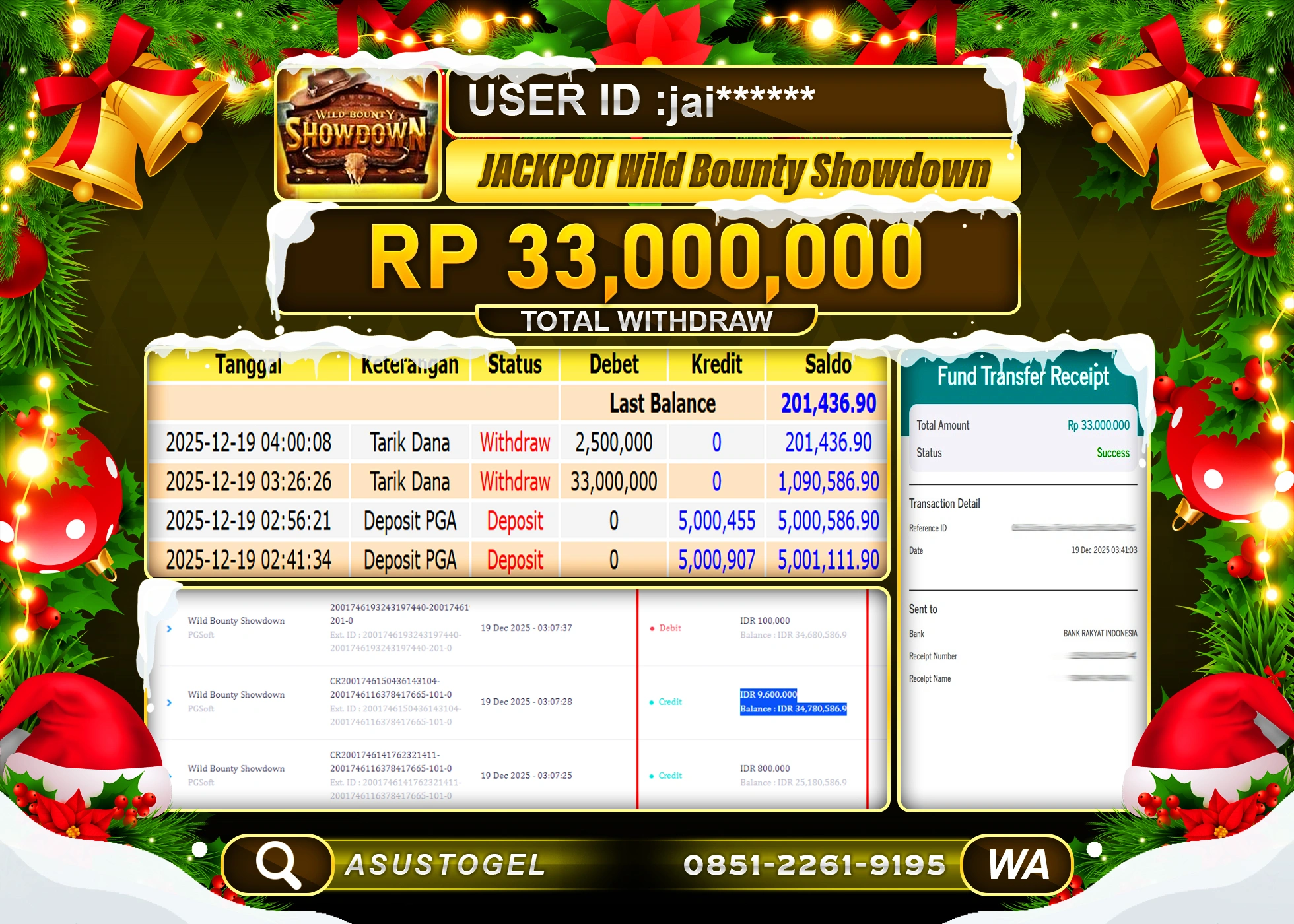 ASUSTOGEL KEMENANGAN DI WILD BOUNTY SHOWDOWN SEBESAR 33,000,000 - RUPIAH LUNAS