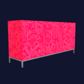 Red Artsy Sideboard