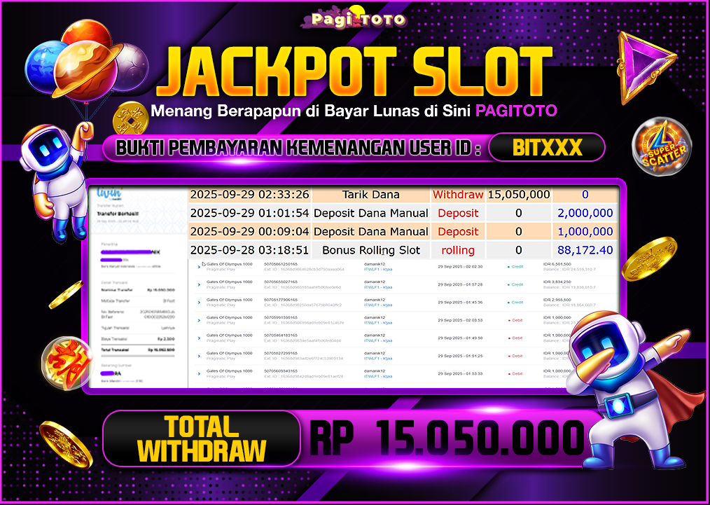 HAPPY JACKPOT MEMBER PAGITOTO SLOT GATES OF OLYMPUS 1000 Rp 15.050.000-, - LUNAS