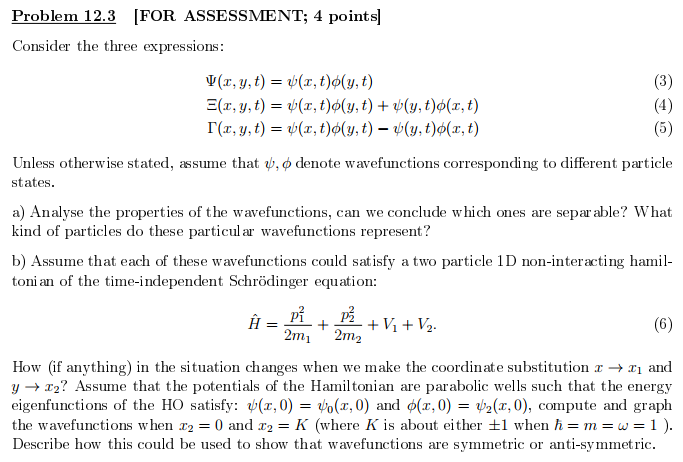 Solved Problem 12.3 [FOR ASSESSMENT; 4 points Consider the | Chegg.com