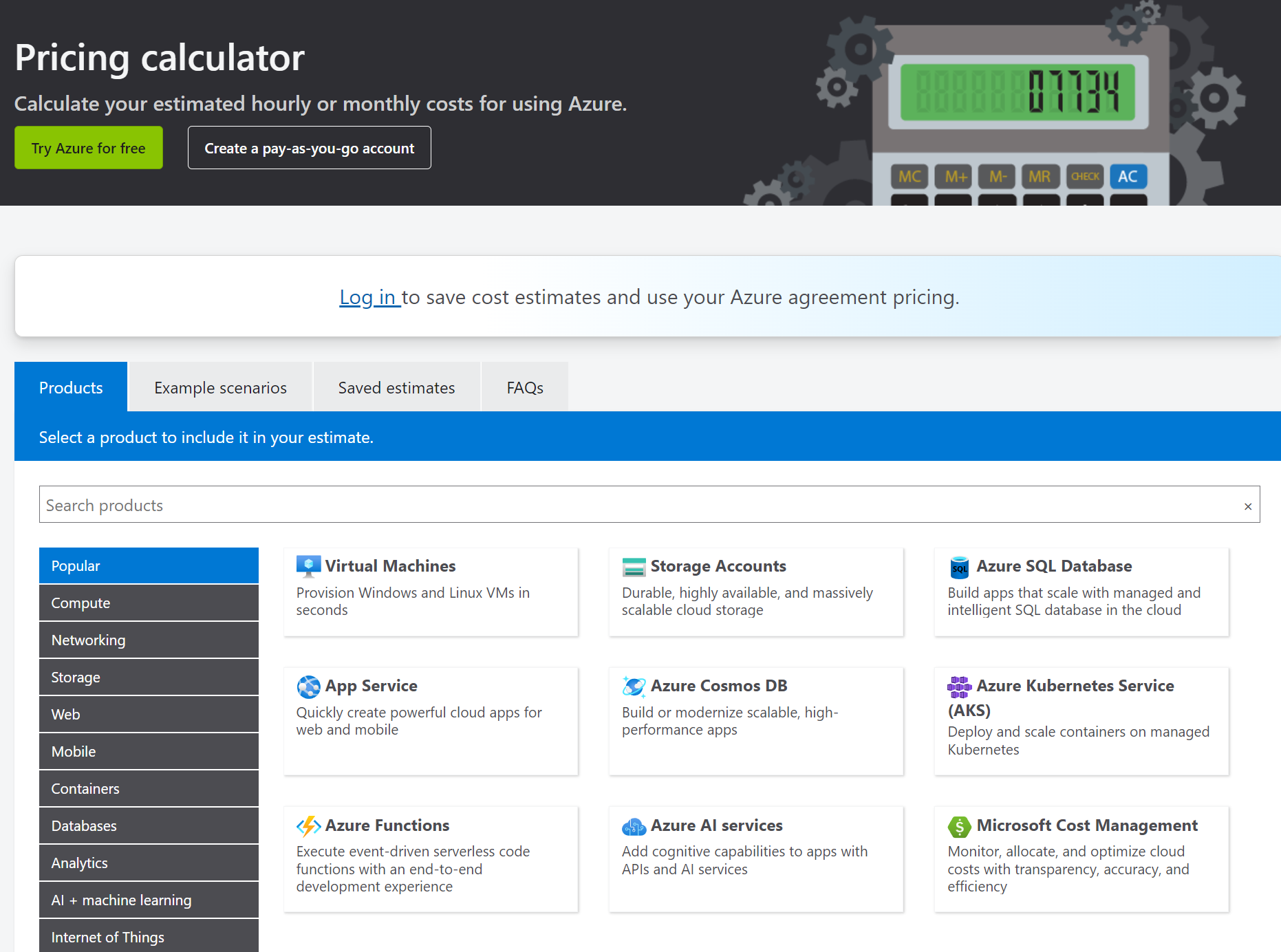 Pricing calculator