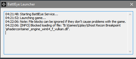 Battleye Blocking Vulkan Launch Forums