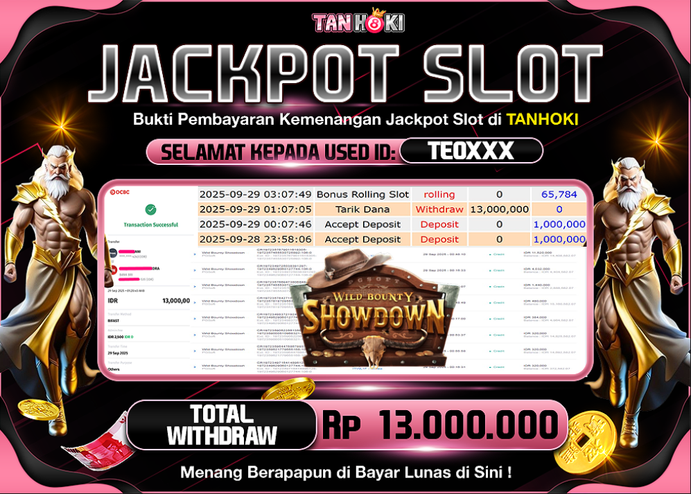 TANHOKI JACKPOT SLOT WILD BOUNTY SHOWDOWN Rp.13.000.000,- LUNAS