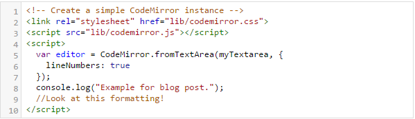CodeMirror Separate