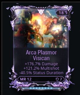 [PC][WTS] Top tier Arca Plasmor riven +DMG +MULT -STATUS DUR. : r/wartrade